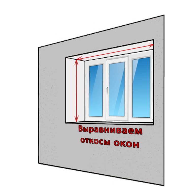 Оштукатуренный оконный откос